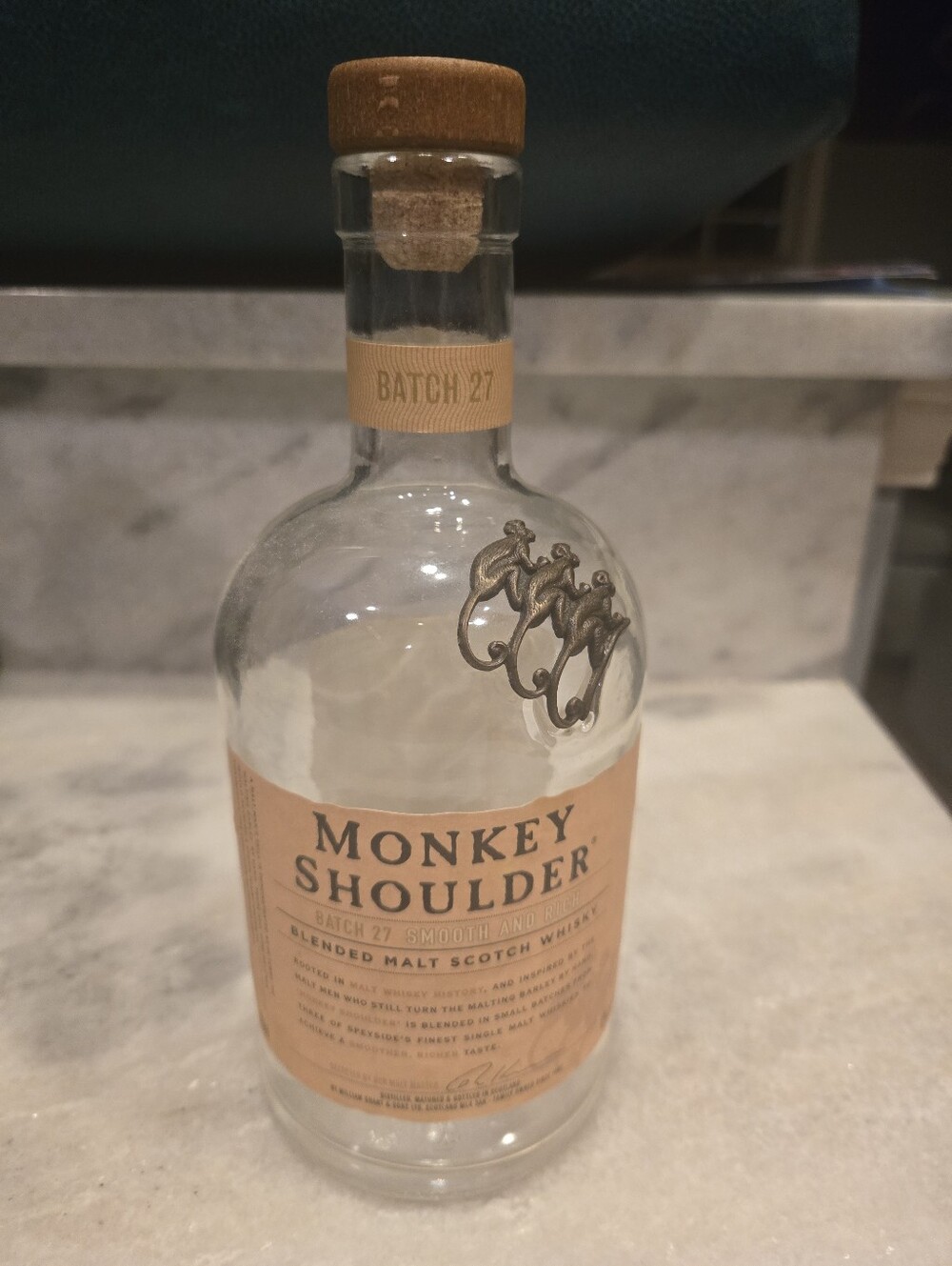 Monkey Shoulder Empty Collectible Decot Bottle